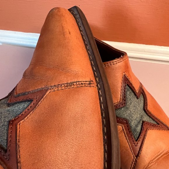 SKETCHERS -  Leather Y2K Western Boot Slides with denim star detail - Size 8 - Picture 10 of 11